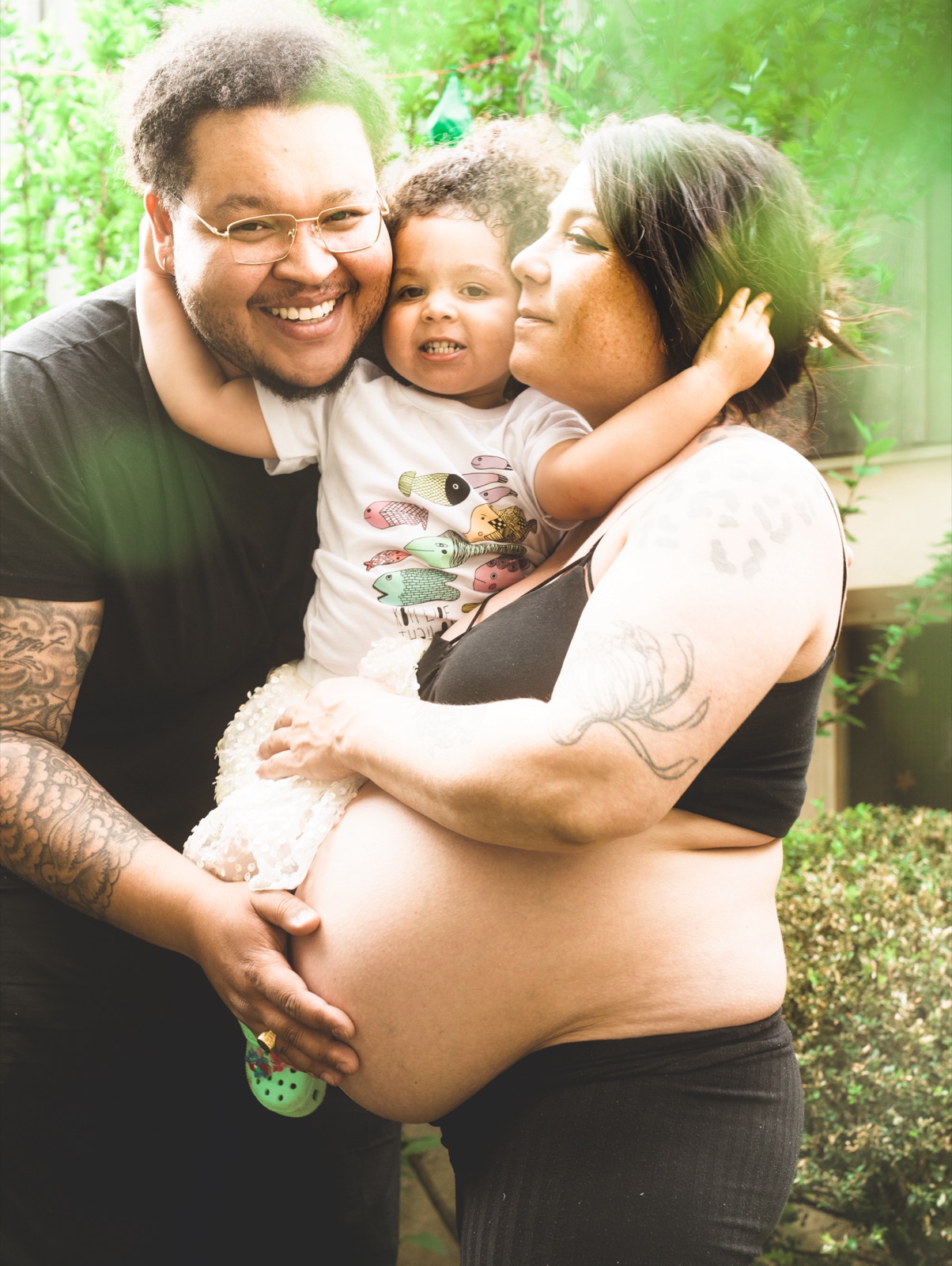 Famille réunie avant une naissance
